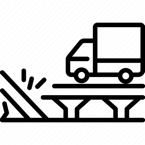 Sudden Unexpected Unasked Bridge Transport Hazard Fissure Icon
