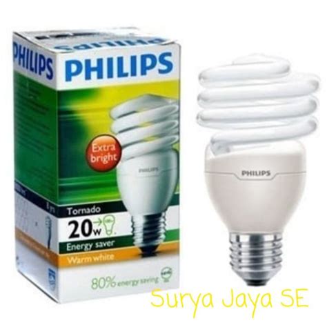 Jual Lampu Philips Tornado Ulir Spiral 20 Watt Warm White Cahaya Kuning