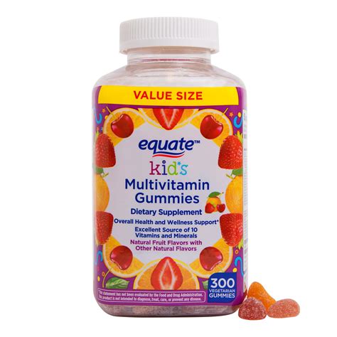 Equate Vegetarian Kids Multivitamin Gummies Value Size 300 Ct