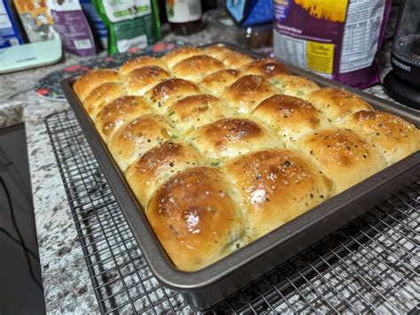 Dessert Person Pull Apart Sour Cream And Chive Dinner Rolls Dining