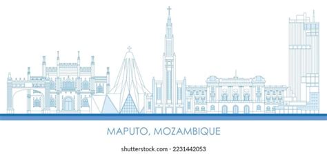 Outline Skyline Panorama City Maputo Mozambique Stock Vector (Royalty ...