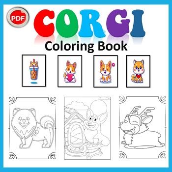 Corgi Coloring Book by Mima Teacher | TPT