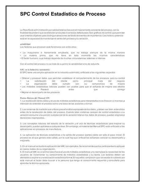 SPC Control Estadístico de Proceso PDF