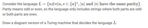 Solved Draw a diagram version of Turing machine that decides | Chegg.com