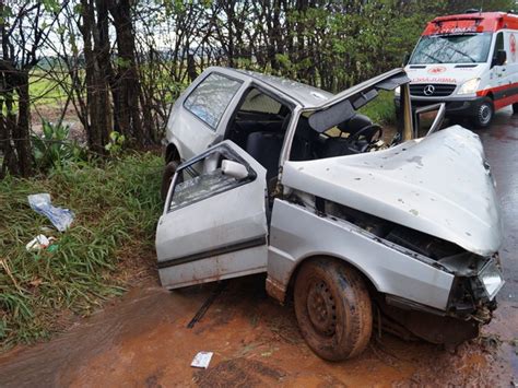 G1 Colisão de carro árvore deixa 3 feridos em estrada de São