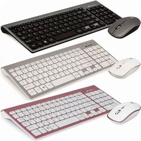 Kit Combo Teclado E Mouse Sem Fio Wifi W510 C3tech Preto Prata Rosa