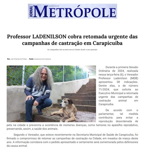 Jornal Metr Pole Professor Ladenilson Cobra Retomada Urgente Das