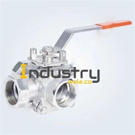 3 Way Ball Valve L Port WCB CF8 CF8M Body Valve Size 1 2 Inch At