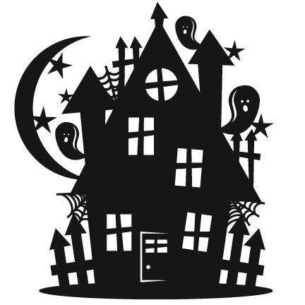 Halloween Haunted House Scrapbook Cut File Cute Clipart Files For