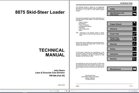 John Deere Skid Steer Loader Technical Manual Tm Pdf