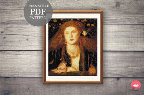 Bocca Baciata Dante Gabriel Rossetti Cross Stitch Pdf Pattern Kiss