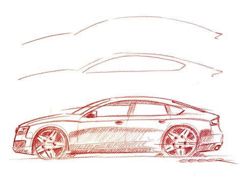 Audi A5 Sportback Design Sketch Car Body Design