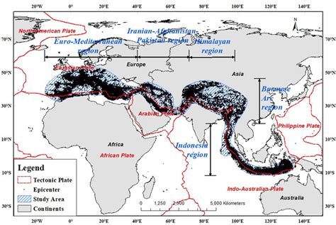 The Alpide Himalayan seismic belt along with the plate boundaries. The... | Download Scientific ...