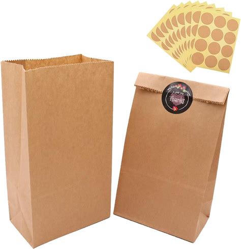 ZOORE 100 STK Braune Papiertüten 12 x 21x 7cm Premium Geschenktüten