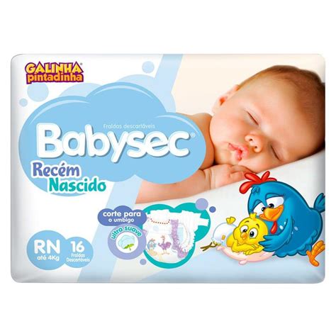 Fraldas De Recem Nascido - Fralda Babysec Recém-Nascido Tamanho RN com 16 Fraldas Descartáveis ...