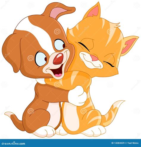 Puppy And Kitten Stock Vector Illustration Of Couple 14383029