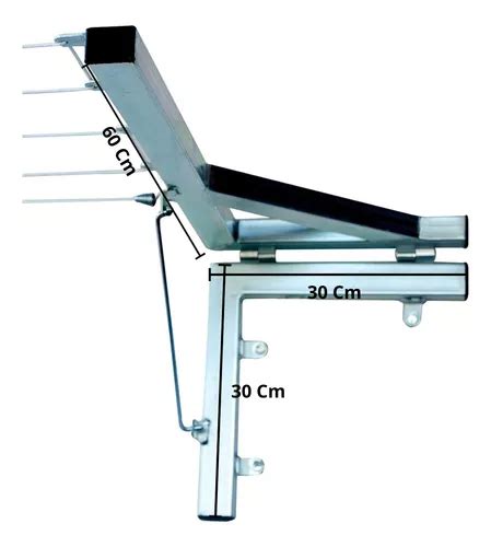 Varal Muro Parede Retratil Mao Francesa Cordas Zincado R Em