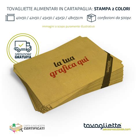 Tovaglietta Ecologica Personalizzata Su Carta Paglia A 2 Colori