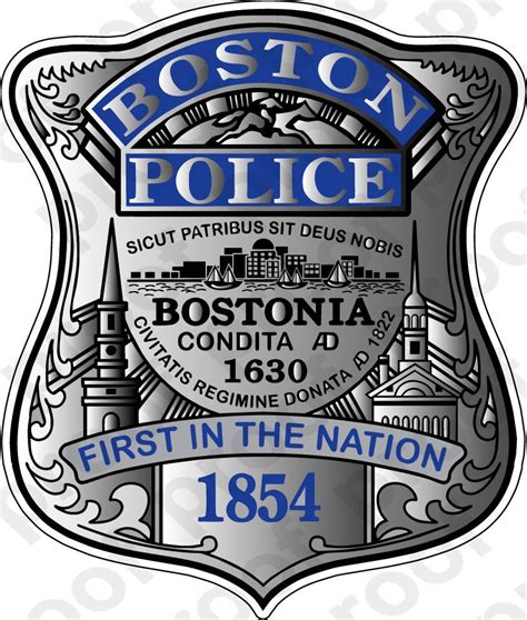 Sticker Boston Police Badge New Blue Ebay Police Badge Boston