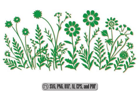 Cricut Paper Cut Wild Flowers SVG Bundle Graphic By NGISED Creative