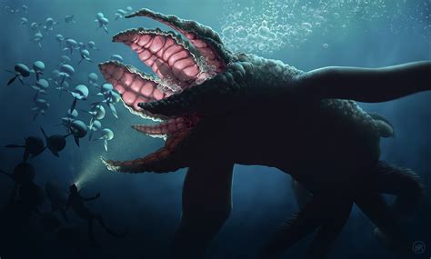 Digital Art Fantasy Art Creature Sea Monsters Underwater Sea Men Divers