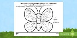 Minibeast Color By Number Addition And Subtraction Pack