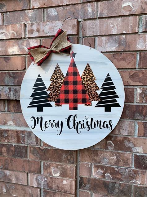 Merry Christmas Door Hanger 12 Christmas Door Wreath Etsy Artofit