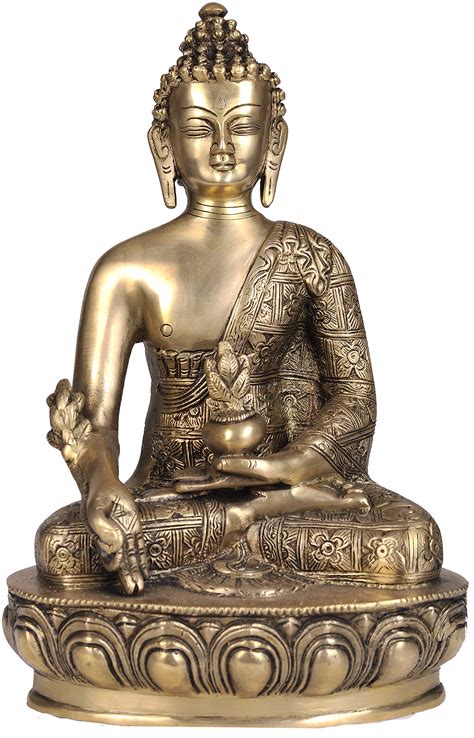 Tibetan Buddhist God Bhaishajyaguru Statue Medicine Buddha Brass