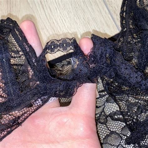 Victorias Secret Black Lace Lingerie Open To Depop