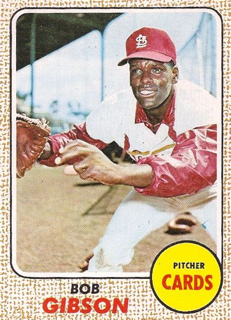 1968 Topps Bob Gibson Proof Card Gibson S Pretending To Be A Lefty