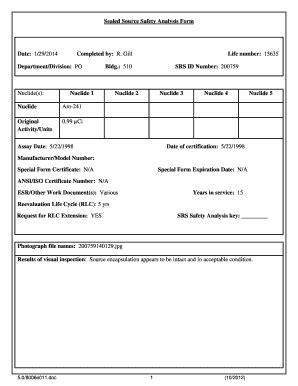 fillable  sealed source safety analysis form fax email print