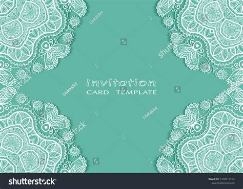 Invitation Card Template Frame Border Doodle Vector De Stock Libre De