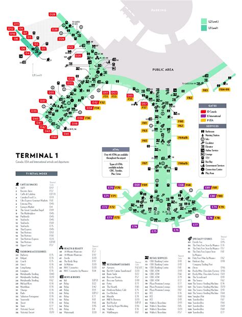 Terminal 1 Toronto Pearson International Airport YYZ Map