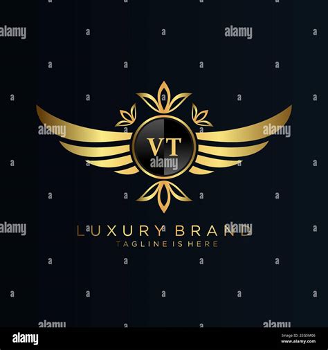 Vt Letter Initial With Royal Template Elegant With Crown Logo Vector