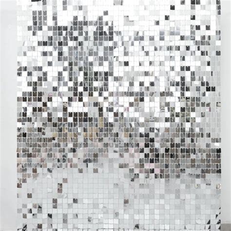 Dazzling Background 10 Panels Ritzy Silver Square Sequin Wall Party