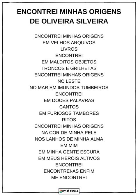 Poemas para trabalhar o Dia da Consciência Negra SÓ ESCOLA