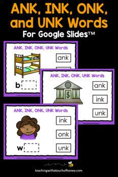 Nk Ending Phonics Activities Ank Ink Onk And Unk Nd Grade Phonics