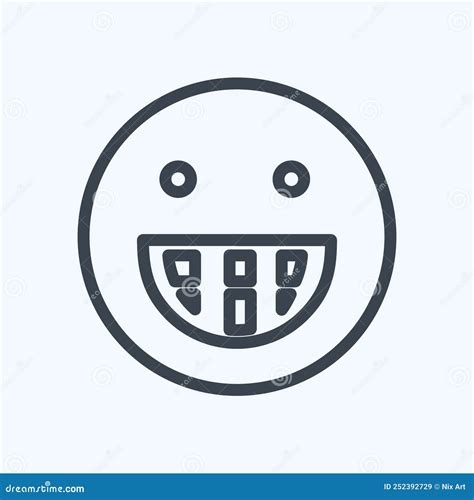 Icon Emoticon Big Grin Suitable For Emoticon Symbol Line Style