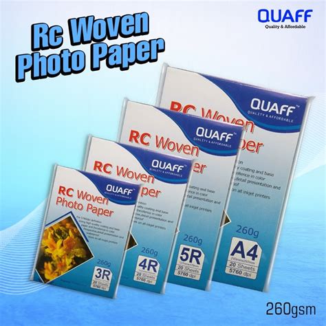 Quaff Rc Woven Photo Paper Gsm Resin Coated Paper A R R R