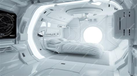 Spaceship Living Room White Interior Design Of Habitat In Starship Or