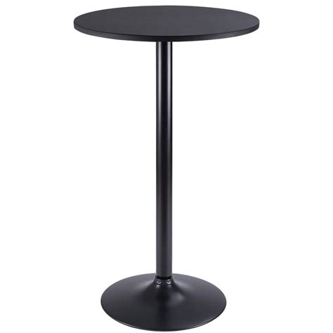 Walnew Round Bistro Pub Table 238 Bar Height Cocktail Table Wmetal Leg And Base Black