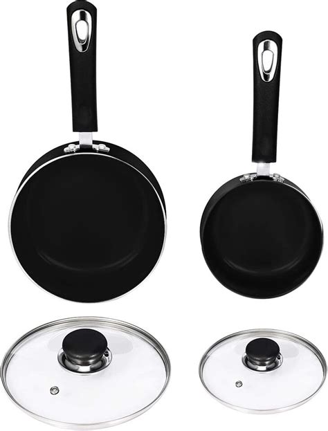 Nonstick Cookware Saucepan Set 1 Quart And 2 Quart With Glass Lid Utopia Kitchen Ebay