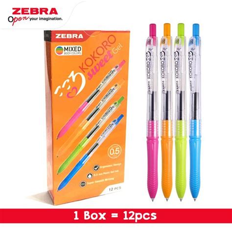 SIAP KIRIM BALLPEN PULPEN BOLPOINT KOKORO SWEET ZEBRA BOX PACK 12pcs