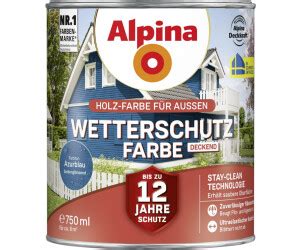 Alpina Farben Wetterschutz Farbe Deckend 0 75 L Azurblau Ab 13 99