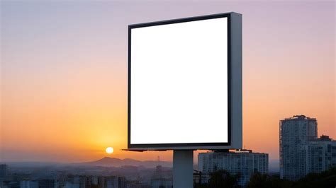 Portrait Billboard White Blank For Outdoor Advertising On Urban At