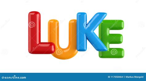 Luke Name Lettering Tinsels Vector Illustration Cartoondealer