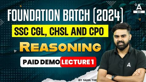 Ssc Cgl Chsl Cpo Reasoning Classes By Sahil Tiwari Sir Demo