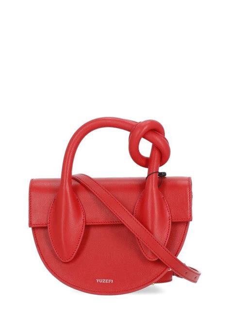 Yuzefi Pretzel Knot Detailed Crossbody Bag In Red Lyst