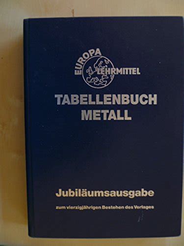 Tabellenbuch Metall Mit Formelsammlung Zvab