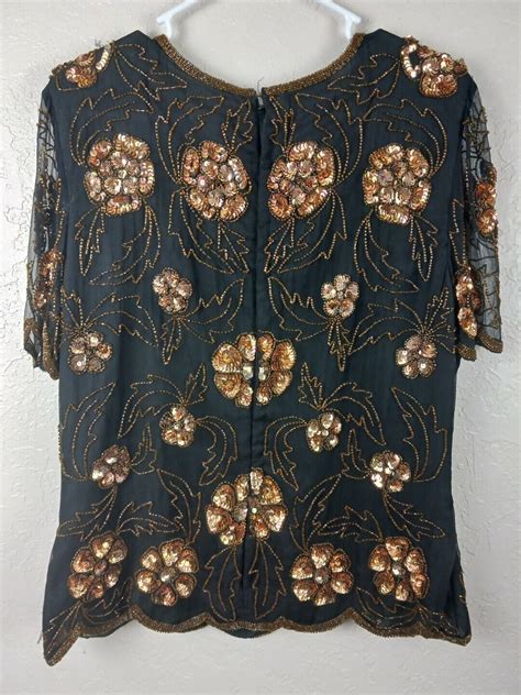 Vintage S S Stenay Black And Gold Silk Fully Be Gem